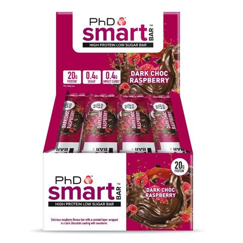 PhD Nutrition Smart Bar High Protein Choc Rasberry 64g 12 Pack