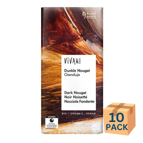 Vivani Organic Choc Dark Nougat 100g 10 Pack Carton