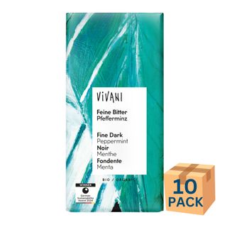 Vivani Organic Choc Dark Peppermint 100g 10 Pack Carton