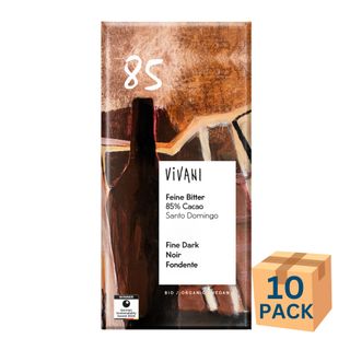 Vivani Organic Choc Fine Dark 85 Cocoa 100g 10 Pack Carton