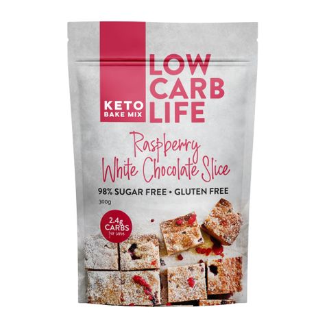 Low Carb Life Raspberry White Choc Slice 300g