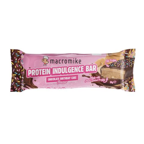 Macro Mike Protein Indulgence Choc Birthday Cake Bar 50g 12 Pack Carton
