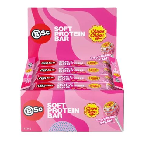 Body Science Protein Bar Chupa Chup Strawberry Vanilla 55g 12 Pack