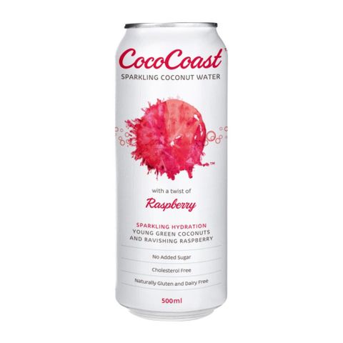 Coco Coast Coconut Sparkling Raspberry 500ml 24 Pack Carton