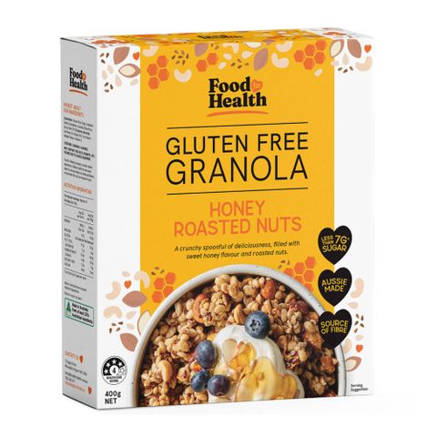 Food for Health GF Granola Honey Roasted Nuts 400g 6 Pack CTN