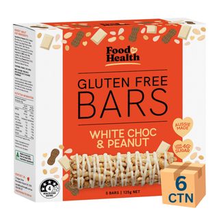 Food for Health GF Bar White Choc Peanut 125g 6 Pack CTN