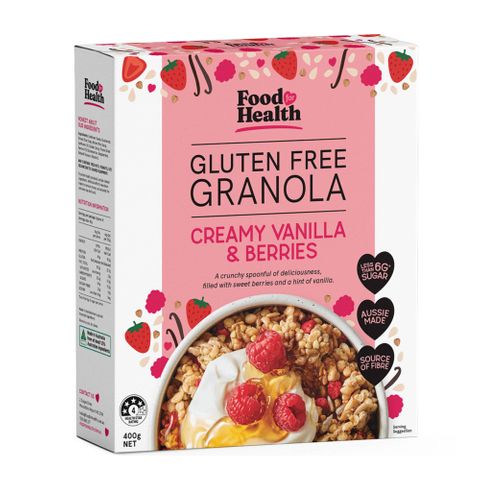 Food for Health GF Granola Vanilla Berries 400g 6 Pack CTN