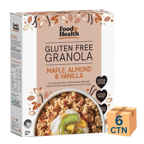 Food for Health GF Granola Maple Almond Vanilla 400g 6 Pack CTN