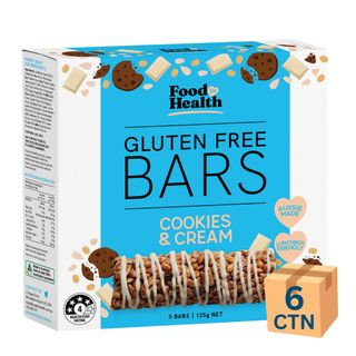 Food for Health GF Bar Cookies Cream 125g 6 Pack CTN