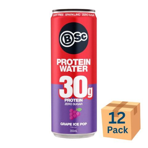 Body Science Protein Water Grape Ice Pop 355ml 12 Pack