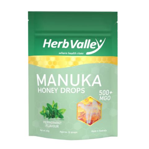 Herb Valley Manuka Honey MGO500 Peppermint Drops 60g