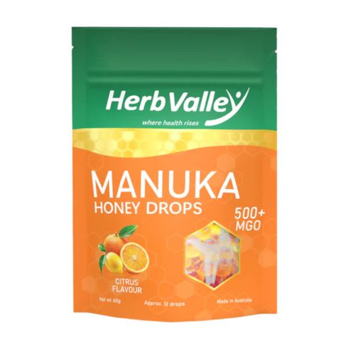 Herb Valley Manuka Honey MGO500 Citrus Drops 60g