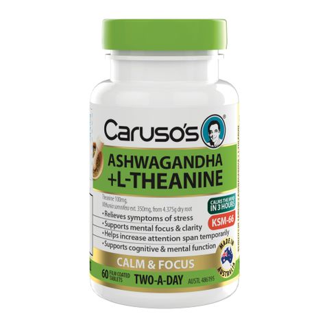 Carusos Natural Health Carusos Ashwagandha L Theanine 60T
