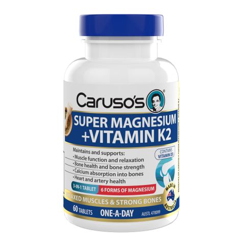 Carusos Natural Health Super Magnesium and K2 60 Tablets