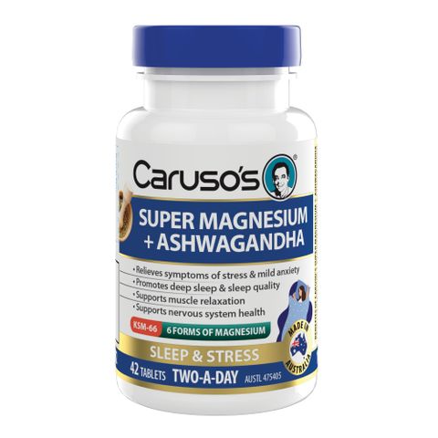 Carusos Natural Health Super Magnesium Ashwagandha 42 Tablets