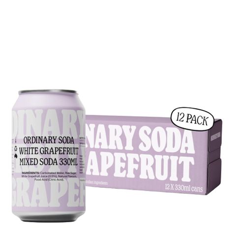 Ordinary Soda White Grapefruit 330ml 12 Pack