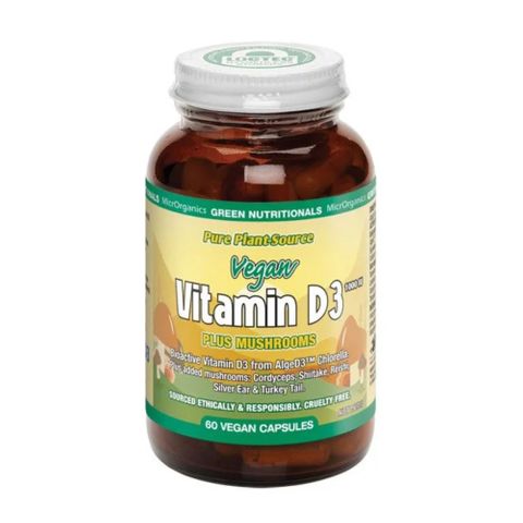 Green Nutritionals Vegan D3 1000IU Mushrooms 60C