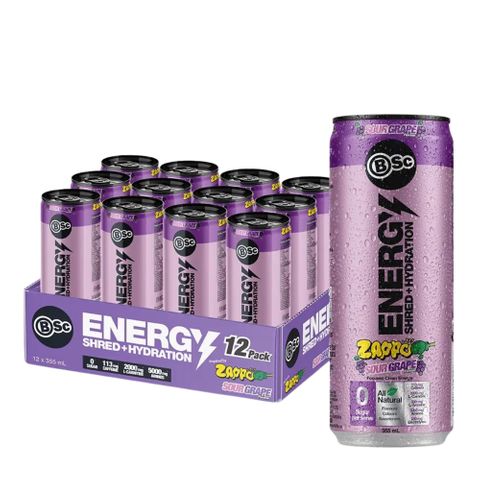 Body Science Zappo Shred RTD Sour Grape 355ml 12 Pack Carton