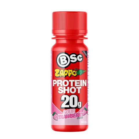 B Sc Zappo Protein Shot Strawberry 60ml - 12 Pack Ctn