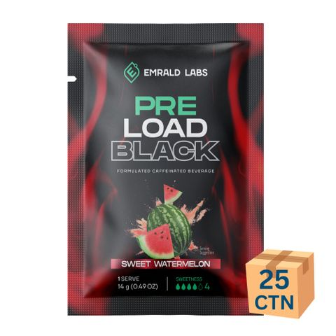 Emrald labs Pre Black Sweet Watermelon Single Srv 25 Pack Carton