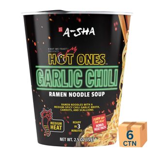Hot Ones Cup Noodles Garlic Chili 72g 6 Pack Carton