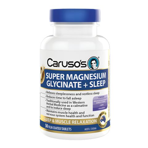 Carusos Natural Health Super Magnesium Glycinate Sleep 50 Capsules