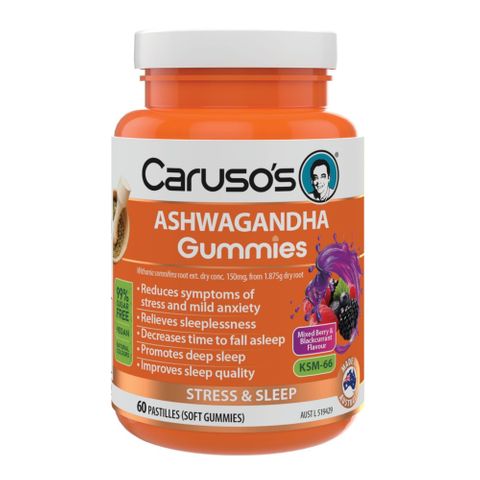 Carusos Natural Health Ashwagandha Gummies 60 Pastilles