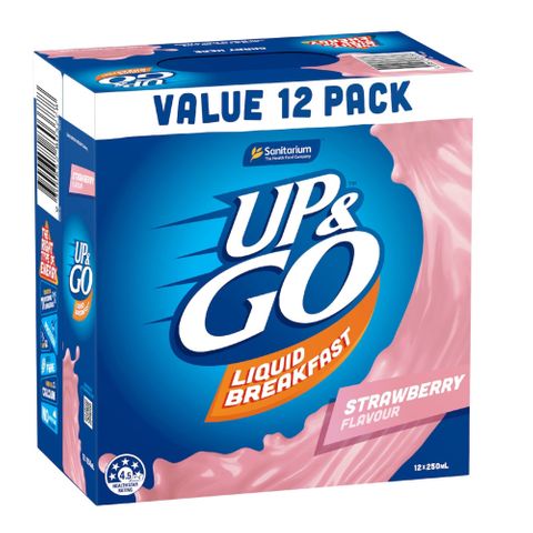 Sanitarium Liquid Breakfast Strawberry 250ml 12 Pack Carton