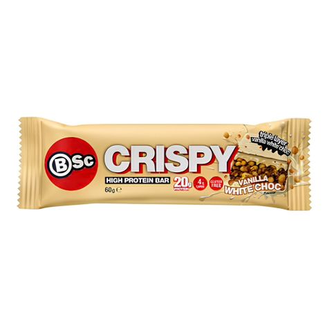 Body Science Crispy Protein Bar Vanilla White Chocolate 60g 12 Pack