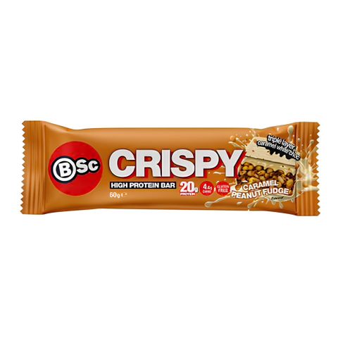 Body Science Crispy Protein Bar Caramel Peanut 60g 12 Pack