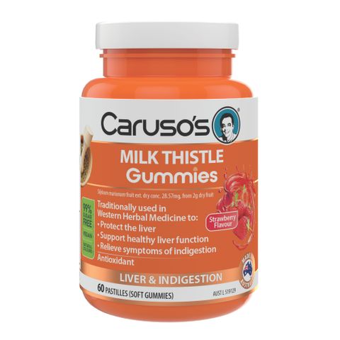 Carusos Natural Health Milk Thistle Gummies 60 Pastilles
