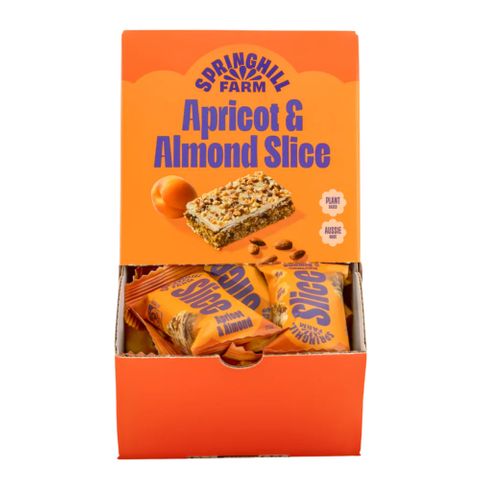 []Springhill Slice Apricot Almond 25g - 24 Pack Ctn (Refrigerated)