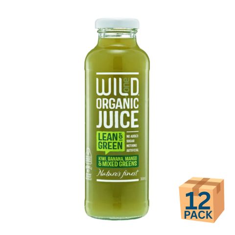 Wild1 Organic Juice Lean & Green 360ml 12 Pack Carton