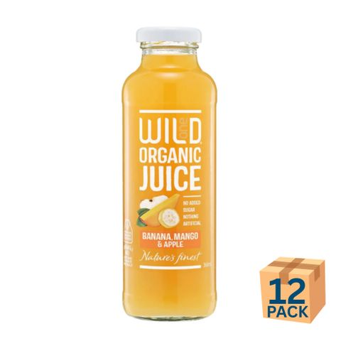 Wild1 Organic Juice Banana Mango Apple 360ml 12 Pack Carton
