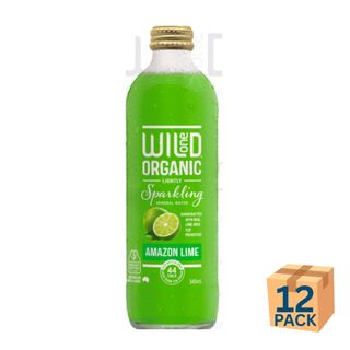 Wild1 Organic Sparkling Amazon Lime 345ml 12 Pack Carton