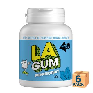 LA Sugar Free Peppermint Chew Gum Bottle 60g 6 Pack Carton