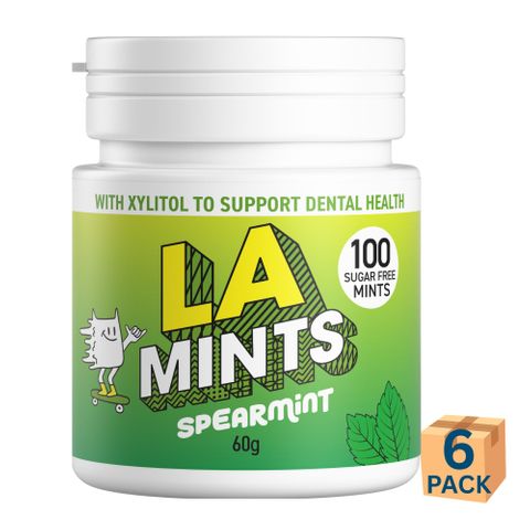 LA Sugar Free Spearmint Mints Bottle 60g 6 Pack Carton