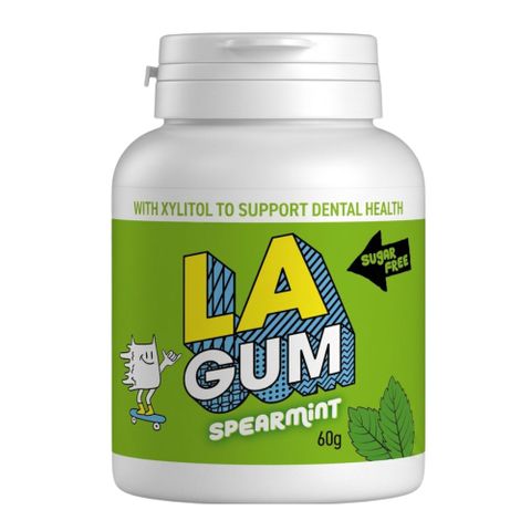 LA Sugar Free Spearmint Chew Gum Bottle 60g 6 Pack Carton