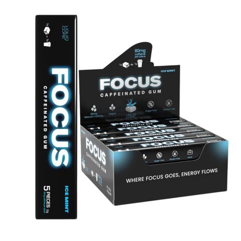 Focus Caffeinated Chew Gum Ice Mint 32g 15 Pack Carton