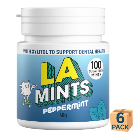LA Sugar Free Peppermint Mints Bottle 60g 6 Pack Carton