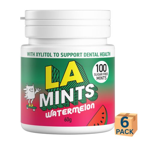 LA Sugar Free Watermelon Mints Bottle 60g 6 Pack Carton