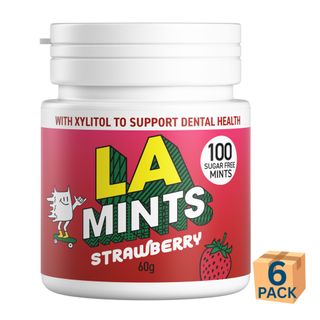 LA Sugar Free Strawberry Mints Bottle 60g 6 Pack Carton