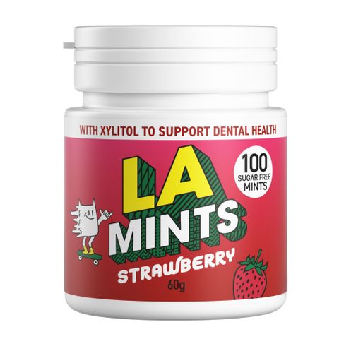 LA Sugar Free Strawberry Mints Bottle 60g 6 Pack Carton