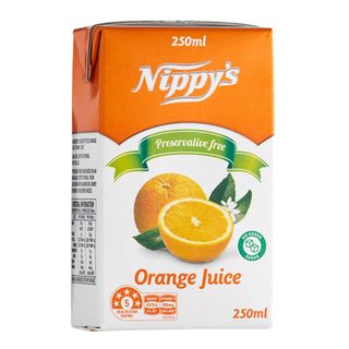 Nippys Juice Box Orange Unsweetened 250ml 24 Pack Carton