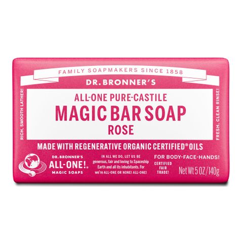 Dr Bronners Rose ALL-ONE Pure-Castile Magic Bar Soap 140g