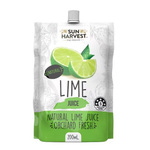 Sun Harvest Lime Juice 200ml 6 Pack Carton