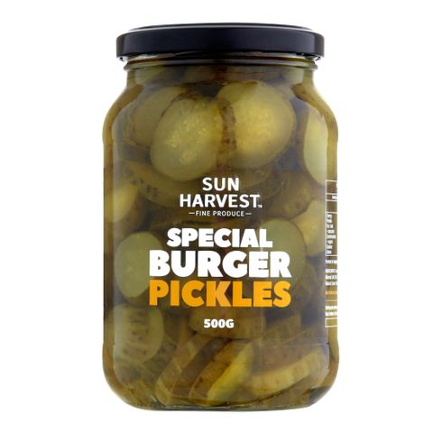 Sun Harvest Burger Pickles 500g 6 Pack Carton