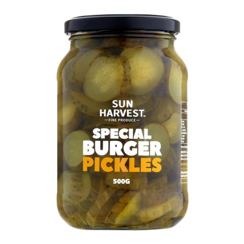 Sun Harvest Burger Pickles 500g 6 Pack Carton