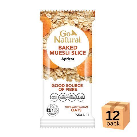 [] Go Natural Baked Muesli Slice Apricot 90g 12 Pack (Refrigerated)