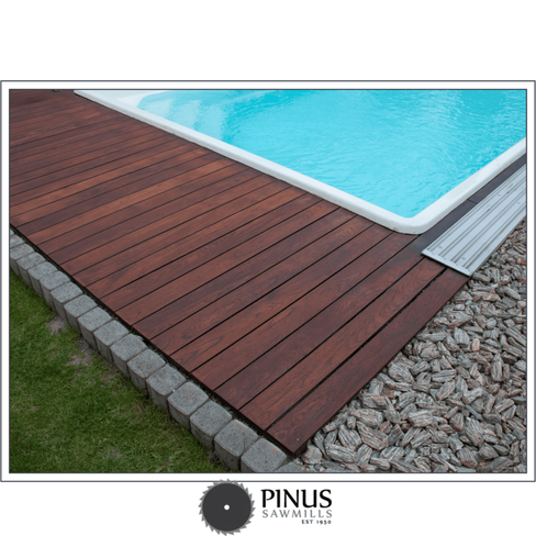 merbau timber deck installed around a pool